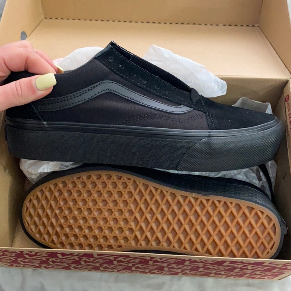 Black platform vans